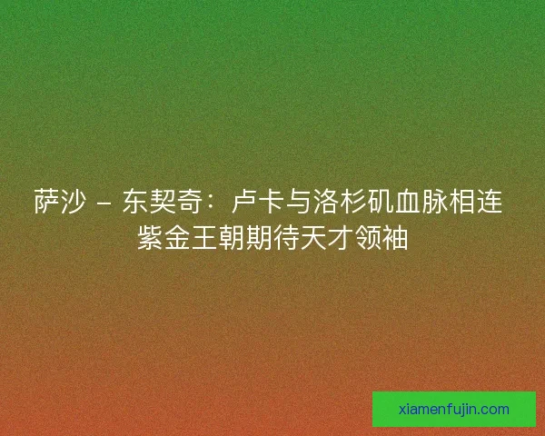 萨沙 - 东契奇：卢卡与洛杉矶血脉相连 紫金王朝期待天才领袖